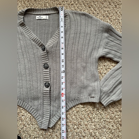 Hollister Tie-Front Crop Cable Knit Cardigan Size XS - Picture 4 of 8